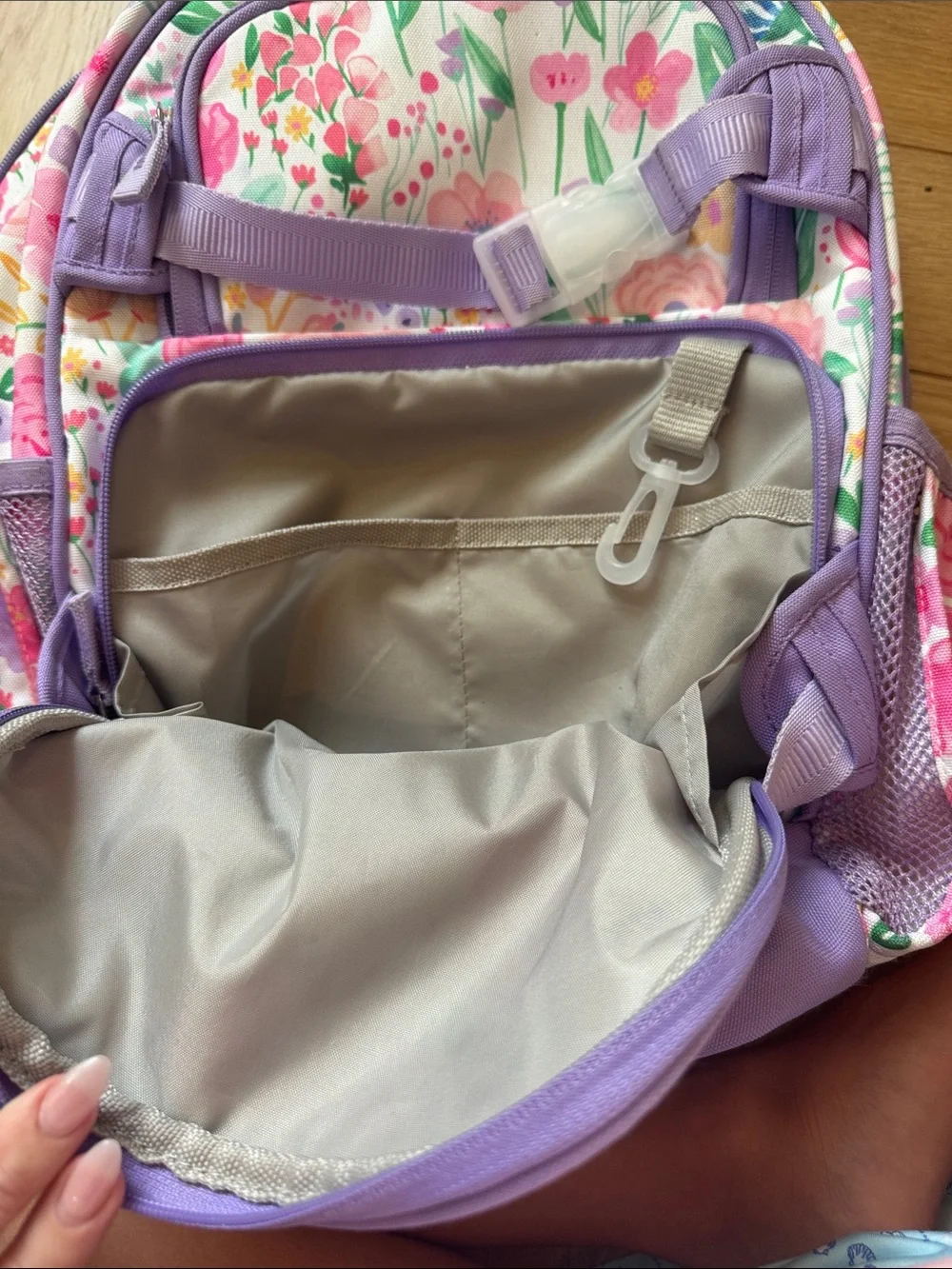 Pottery Barn Kids Floral Lavender and Multicolor Backpack